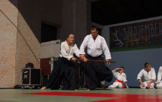 Aikido bemutató a Bókay-kertben